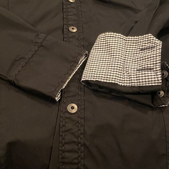 Toku Black Embroidered Long Sleeve Button Up Shirt Size Small - Picture 4 of 8